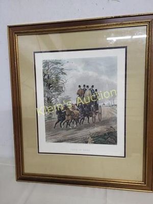 Four in Hand Henry Alken stagecoach pulled by hord. Four in Hand Henry Alken stagecoach pulled 