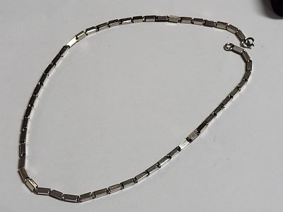 sterling silver modernist necklace box link. vtg box link sterling necklace 18" long see pics 28 