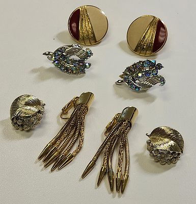 estate Earring lot trifari, lisner, aurora borealis . from the estate and gorgeous! ready to 