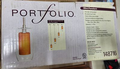 Orange mini pendant new in box light fixture