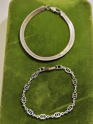 estate bracelets 14K plated & unsigned lot of 2. 7" &amp; 18" both for one bid seepics