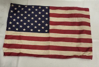 gauze cloth vintage flag 50 stars 17" x 11". from estate 17" x 11" see pics