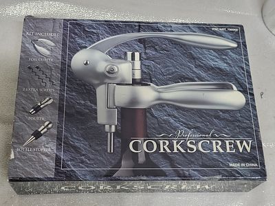 professional wine bottle cork screw kit w/cutter. complete kit but no bottle stopper has 