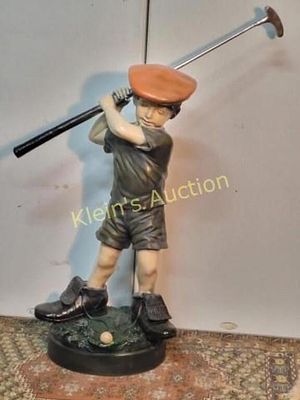 Golfer finest lost wax sculpture statue bronze signed48" tall x 40" long at golf club, Golfer 