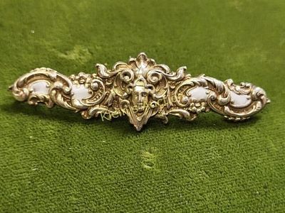 antique art nouveau sterling & enamel brooch. gorgeous estate find 2 1/4" wide ready to wear see pics
