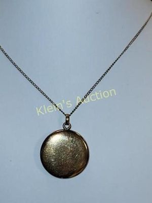 antique JFS & sons 14K gold stiffened pendant w/e. antique JFS & sons 14K gold stiffened 