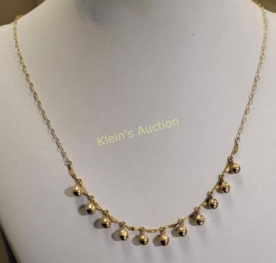 14K yellow gold 18" necklace. from estate super nice marked JCM for the maker and 14K 18 long 