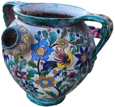 Antique Monteluce Italy tin glaze majolica Large t. Antique Monteluce Italy tin glaze majolica 