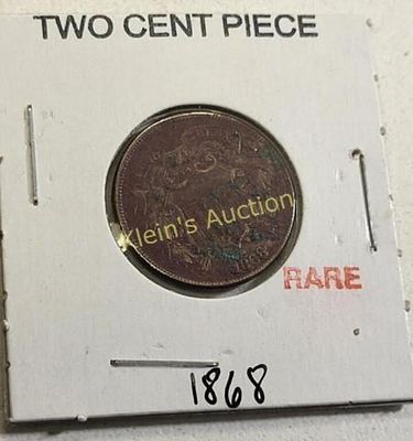 rare 1868 two cent piece VF? check out the pics. nice coin see pics