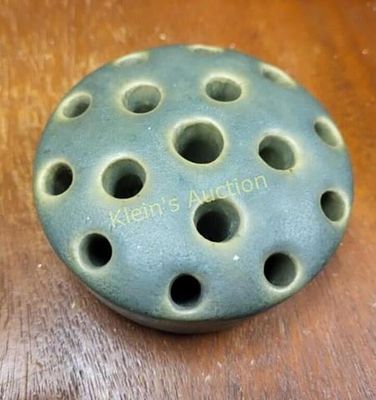 antique pottery flower frog attributed to weller. unsigned no damage attributed to weller 3 1/2" 