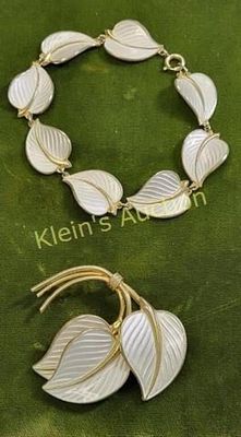 vtg hans myhre norway sterling silver leaf bracel. vtg hans myhre Norway sterling silver leaf 