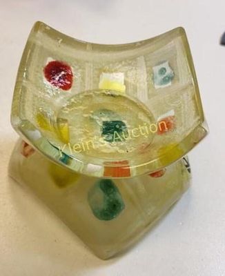 mid century kaleidoscopio italy art glass candle. mid century kaleidoscopio Italy art glass 