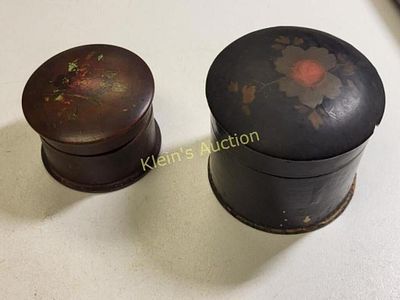 antique english paper mache tea caddies chinoiseri. antique English paper mache tea caddies 