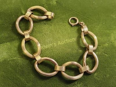 vtg gold filled link bracelet 7" beauty. from estate unsigned 7" long see pics attributed to 