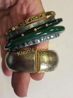 lot of 6 bangle estate bracelets. from estate all nice ready to wear , hinged ones also all 6 