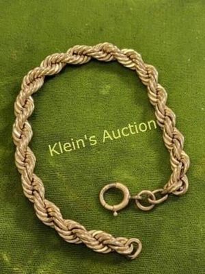 twisted rope 12K gold filled bracelet. 1/20th 12K 8" long gorgeous 6.5mm wide 21.1 grams see pics