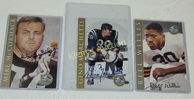 lot of 3 hall of fame Willis, Mccormack, Marchetti. all signed 4" x 6" bill willis, mike 
