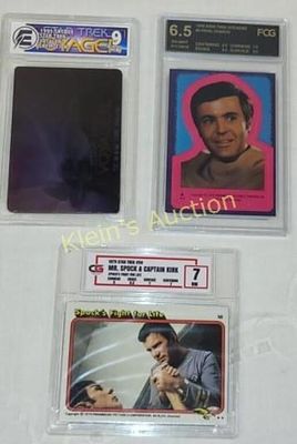 1979 topps star trek #50 & 2 other cards. all graded voyager holo card spock and kirk 1979 # 50! 