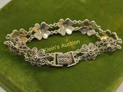 925 sterling & marcasite bracelet ND Taxco. gorgeous 7 1/2" signed 925 & ND for the designer 