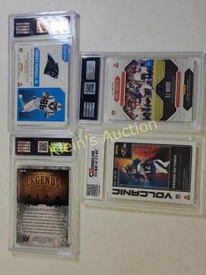 4 graded football cards Bateman, marshall, moore. rashad bateman vm-rb gem mint 10! all 4 for 
