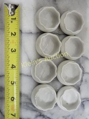 lot of 8 porcelain personal salts. some say dollhouse bowls some say pesonal salts all 8 for one 