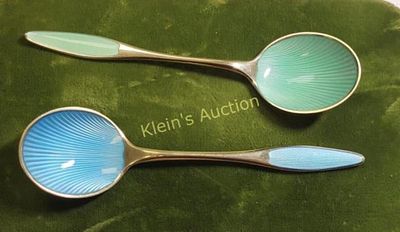 rare paul frigast sterling guilloche spoons. rare Paul frigast sterling guilloche spoons Denmark 