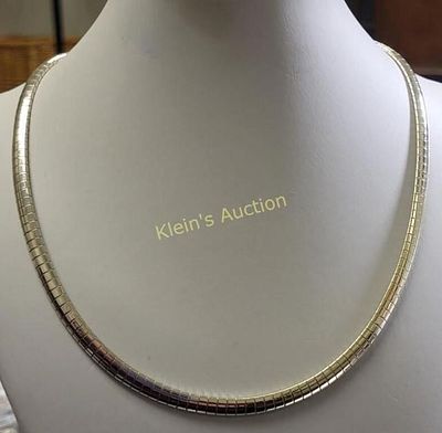 925 Italy sterling silver omega chain necklace 18". fully signed 18" long 5.5 mm wide from 