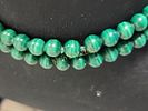 polished sphere malachite necklace 31". all polished very pretty from estate see picsImage - 2