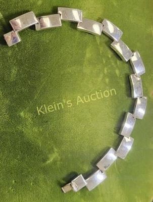 los Castillo? style modernist bracelet 7 1/2". silver plated not signed very pretty ready to 