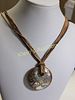 murano style glass pendant necklace 20". great spring and summer wave design on the glass Image - 1