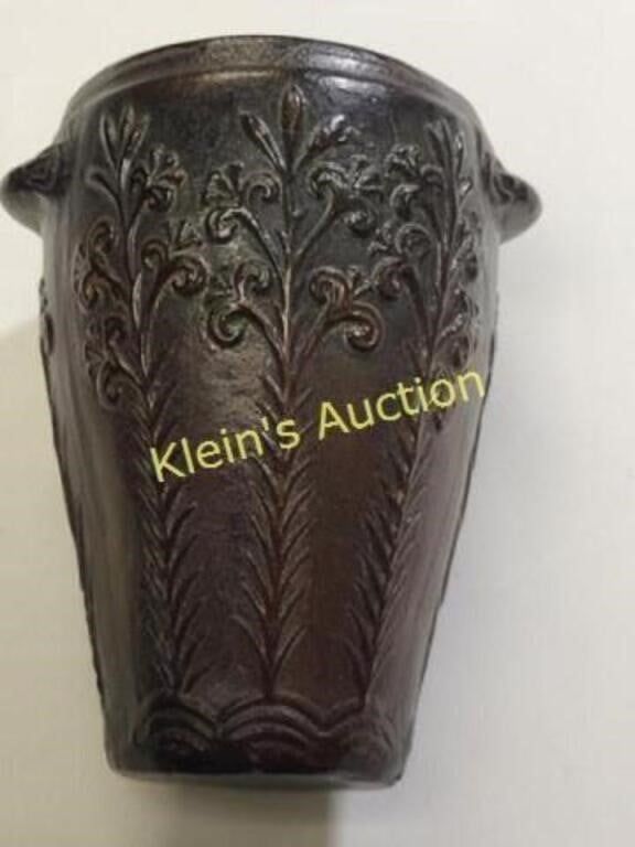 Greek terra cotta vase art art nouveau art deco era 
Relief-decorated with organic, leaf-like 