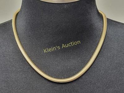 18" omega style snake chain necklace. gorgeous vintage mid century omega snake link style 