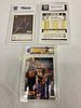 basketbal sports cards collectable graded lot of 3. magic johnson 8.0, earvin johnson 9 mint Image - 1