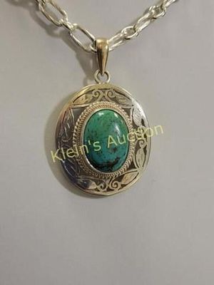 sterling SW style pendant on 18" chain. tested sterling pendant chain is unmarked but gorgeous 