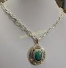 sterling SW style pendant on 18" chain. tested sterling pendant chain is unmarked but gorgeous Image - 1