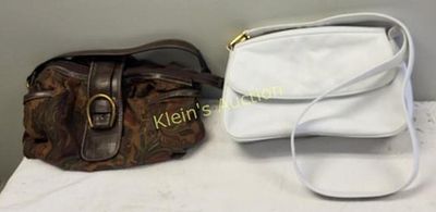 tapestry purse & white laura scott handbag. both nice and clean ready to use see pics