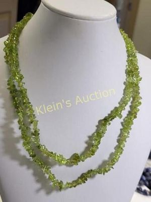 35" genuine Peridot necklace Gorgeous!. from estate can double over or wear long all natural 