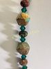 turquoise & emerald glass necklace 17" vintage. lots of nice turquoise 17" long see picsImage - 1