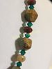 turquoise & emerald glass necklace 17" vintage. lots of nice turquoise 17" long see picsImage - 2