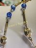 vtg blue A/B necklace art deco 27". from estate collection 27" long ready to wear see picsImage - 1