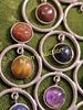 sterling & gemstone pendant 10 chakra. emma gomez ? 3 1/2" long signed on back missing gems see Image - 1