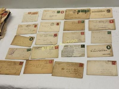 antique 1800's early 1900's military & more post cards from estate some great early stamp and 