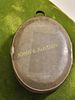 Antique oval Tin locket Victorian hand painted. 2 1/2" by 2" when opens has pictures of girls Image - 3