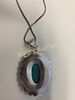 green onyx pendant necklace w/ chain German silver. 18" chain, German silver nwt pendant un Image - 1