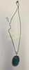 green onyx pendant necklace w/ chain German silver. 18" chain, German silver nwt pendant un Image - 2
