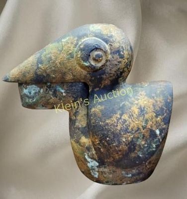 vintage Japanese cast iron / copper duck figurine. it was used as a incense holder or for your 