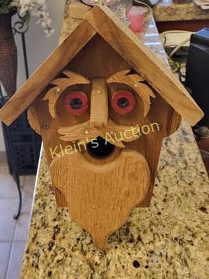 Rustic mountain man bird house bearded man. 14" tall x 10" x 10" looks new unused see picsvery 