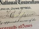 Rare 1900 certificate asst sgt at arms republican natl convention 
it is signed by g n. Wiswell Image - 3