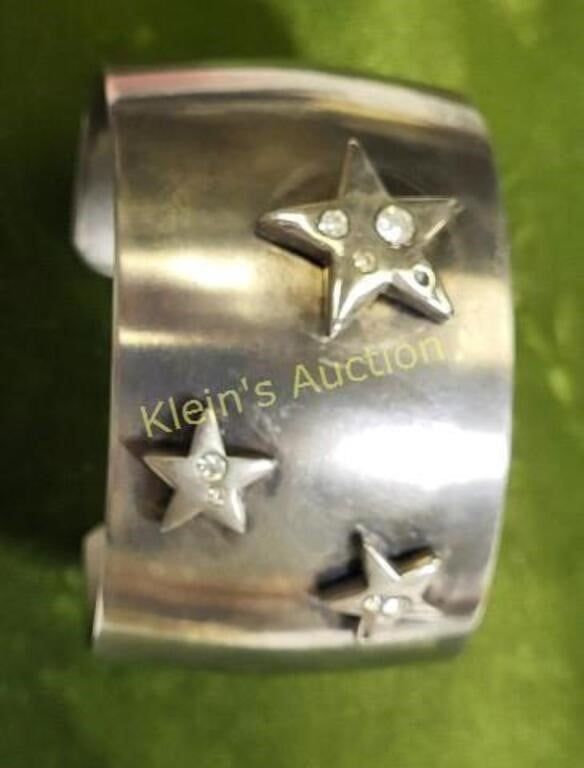 KJL star cuff bracelet Kenneth jay lane 1990's. 37mm cuff bracelet signed KJL inside check out 