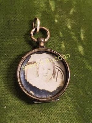 antique gold filled locket pendant 22.7mm. from estate nice early locket 22.7mm wide see pics